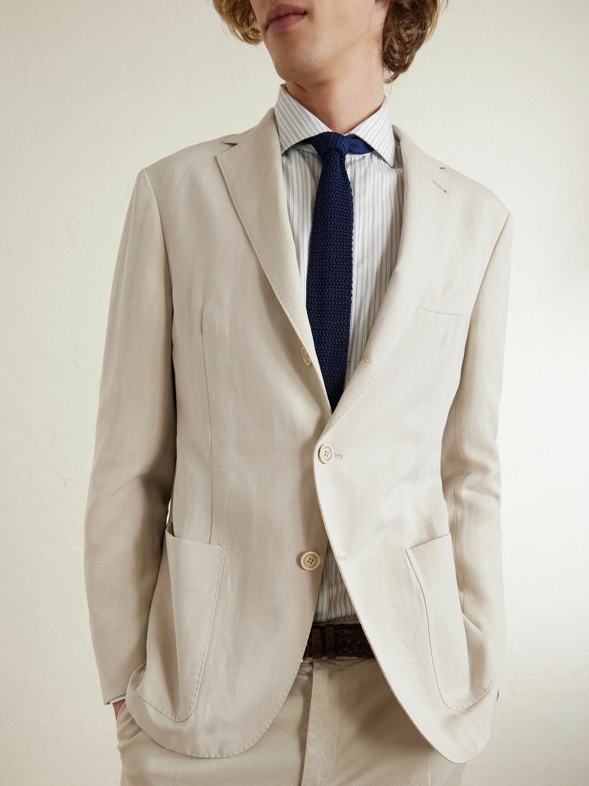 Eleventy - Lyocell and Linen-Blend Suit Jacket - Neutrals