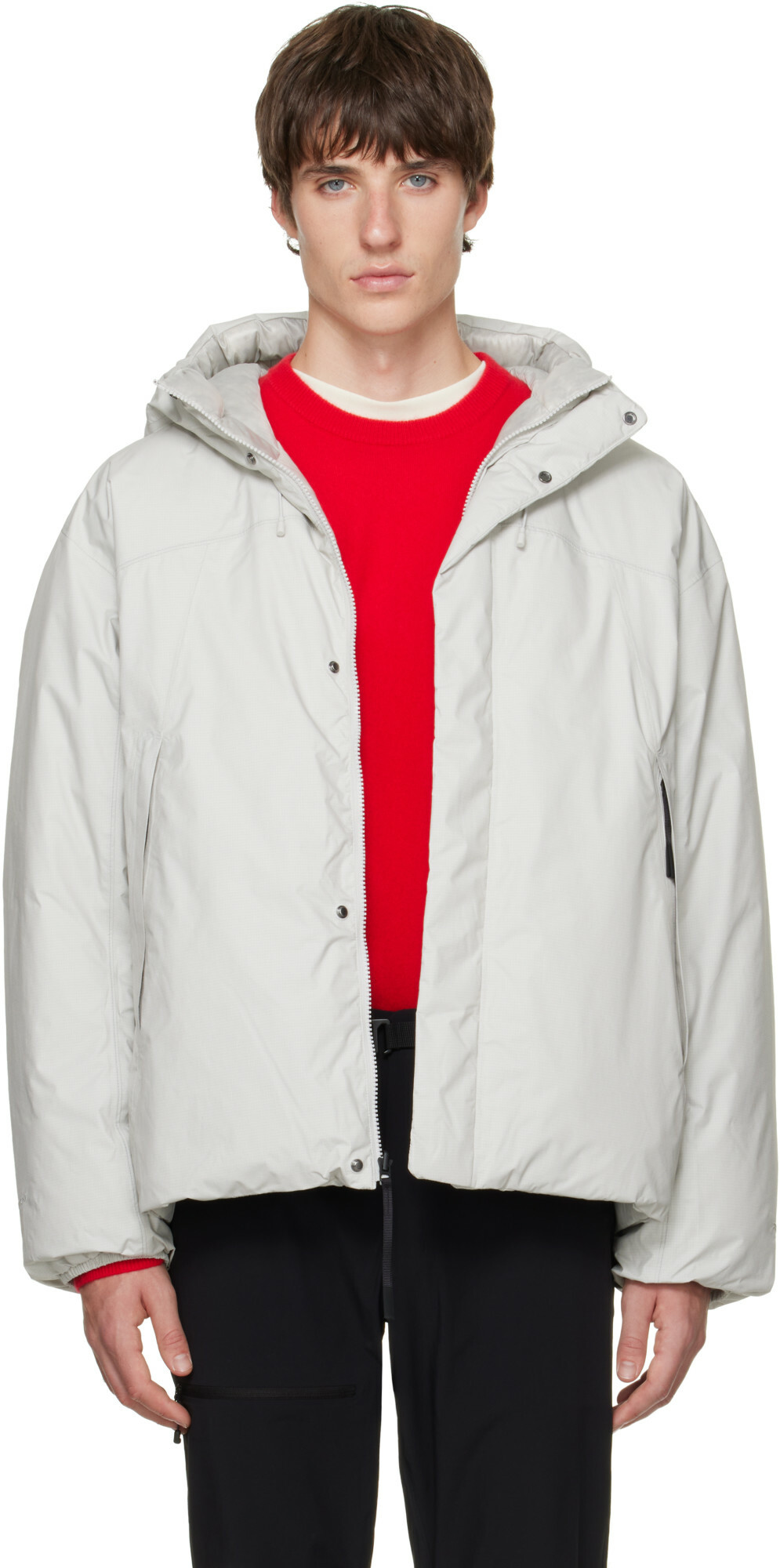 The North Face Gray Black Box DRYVENT Reversible Down Jacket