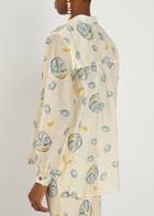 Never Fully Dressed Oyster Miley Printed Woven Shirt Cream