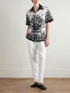Dolce&Gabbana - Straight-Leg Pleated Linen Trousers - White