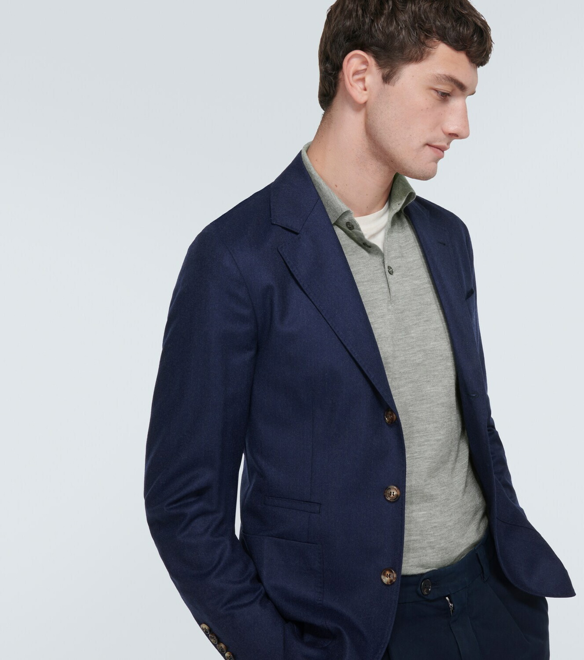 Brunello Cucinelli Cashmere and silk polo sweater