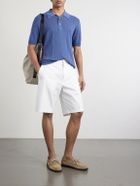 PIACENZA 1733 - Silk and Linen-Blend Polo Shirt - Blue