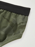 TOM FORD - Camouflage-Print Stretch-Cotton Briefs - Green