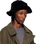 OPEN YY Black Detachable Ear Flap Bucket Hat
