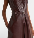 McQueen Belted leather midi dress