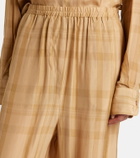 The Frankie Shop Baxter checked twill wide-leg pants