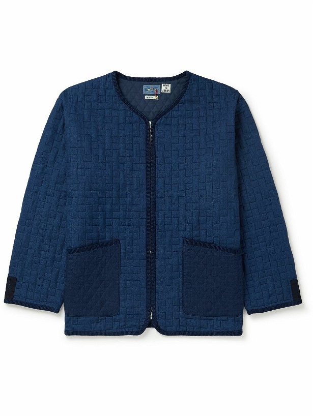 Photo: Blue Blue Japan - Indigo-Dyed Quilted Padded Cotton Jacket - Blue