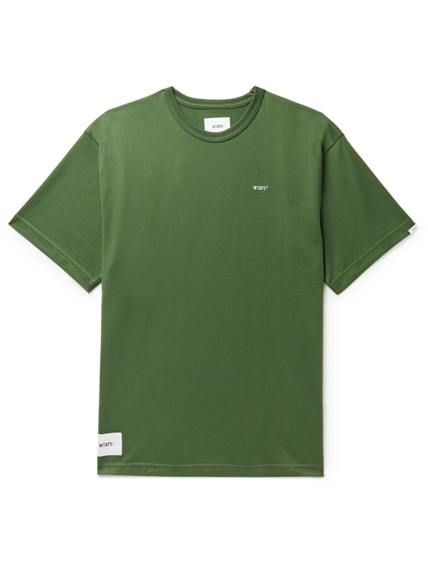 Photo: WTAPS - Stencil Logo-Detailed Cotton-Blend Jersey T-Shirt - Green