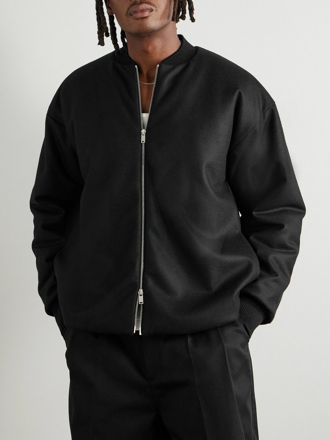 Jil Sander - Padded Wool-Felt Bomber Jacket - Black Jil Sander
