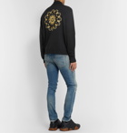 Versace - Logo-Embroidered Wool Zip-Up Sweater - Black