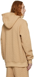 Balmain Tan Jacquard Hoodie