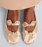 Chloé Penny bow-detail satin ballet flats