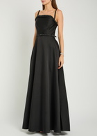Roland Mouret Curved Crystal-embellished Taffeta Gown Black