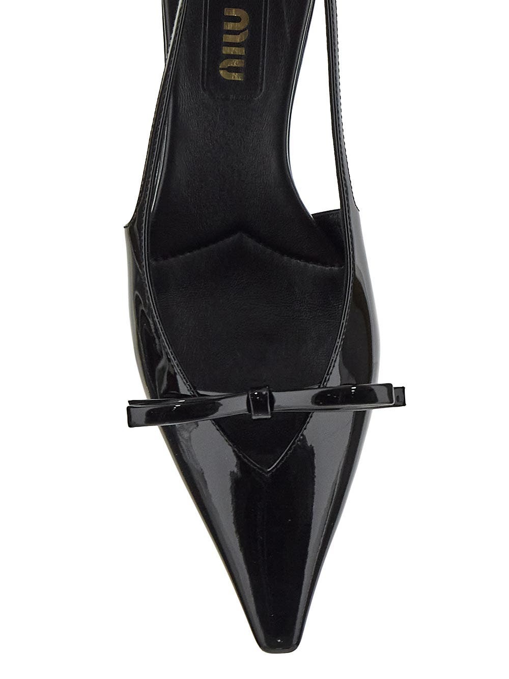 miumiu Nappa leather slingback pumps ミュウミュウ パンプス Miu Miu Slingbacks with Buckles in Black Brushed Leather