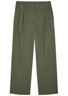 Anine Bing Belen Straight-leg Twill Trousers Dark Green