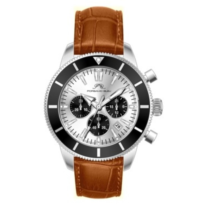 Photo: Porsamo Bleu Brandon Chronograph Quartz Silver Dial Mens Watch 1012DBRL