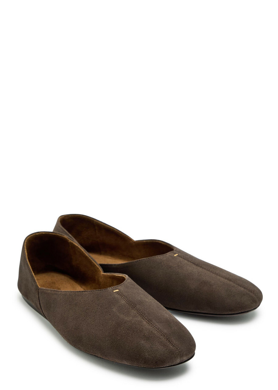 Khaite Jane Suede Ballet Flats Brown