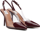 ALAÏA Burgundy 'Le Cœur' Slingback Heels