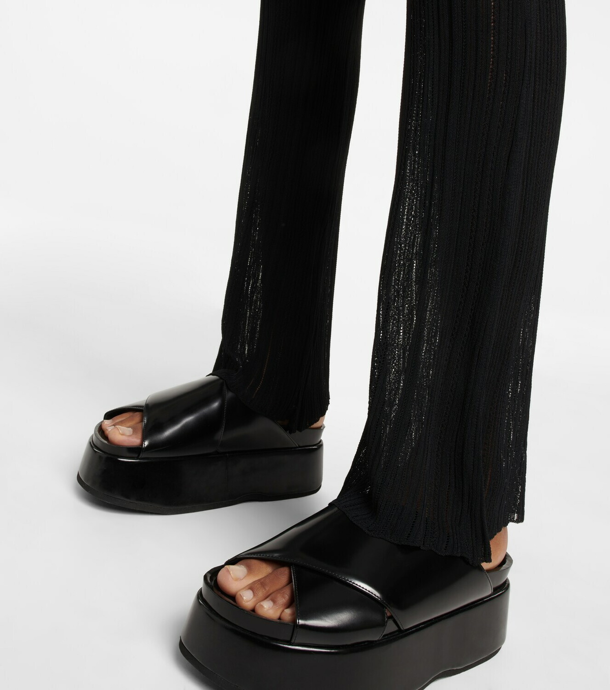 Petar Petrov Giulio rIbbed-knit flared pants