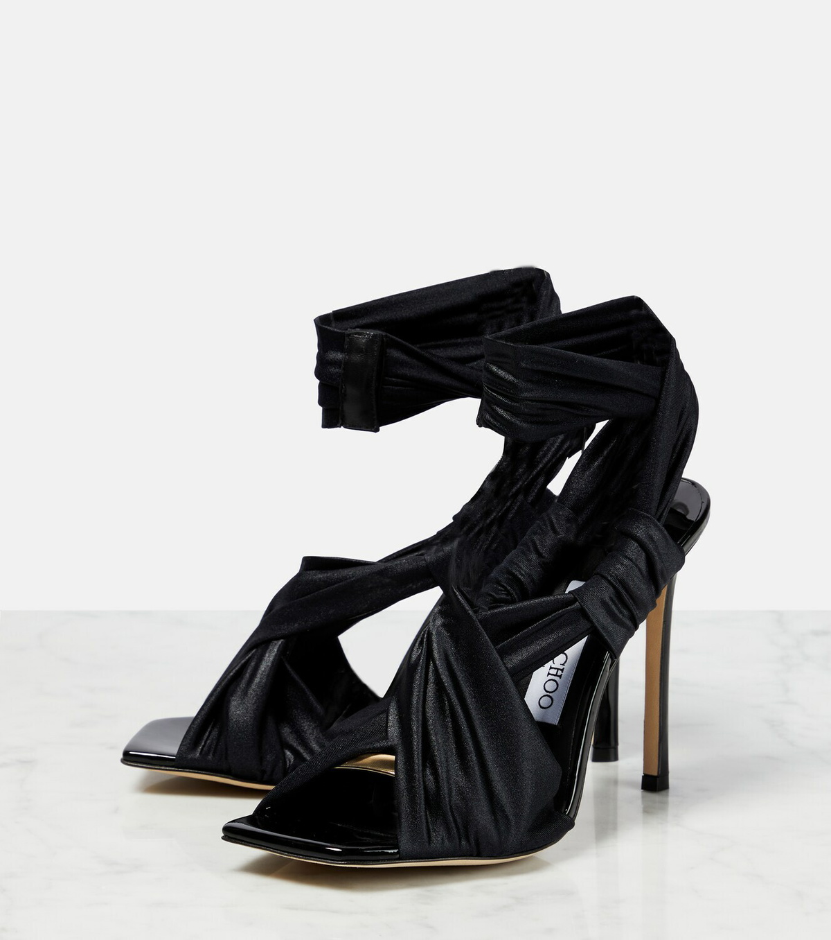 Jimmy Choo - Neoma jersey and leather sandals Jimmy Choo