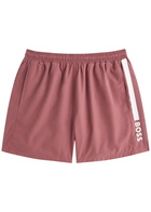 Boss Iconic Logo-print Shell Swim Shorts Red
