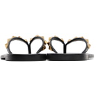 Valentino Garavani Black Rockstud Calfskin Flip-Flops