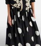 Khaite Riley polka-dot silk maxi skirt