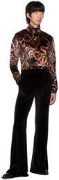 LU'U DAN Black Snake Print Turtleneck