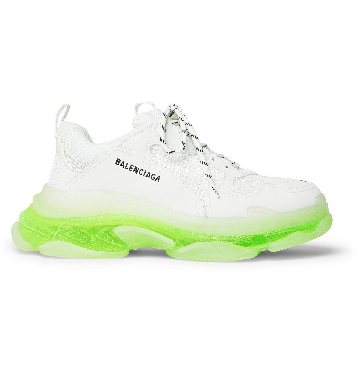 Balenciaga - Triple S Clear Sole Mesh and Leather Sneakers - White 