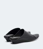 Christen Stretch leather wedge mules