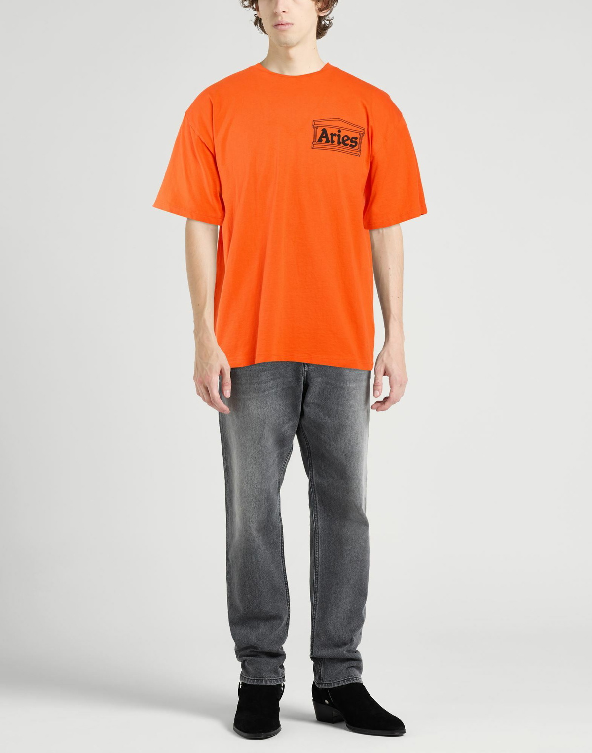 Aries Mens T-shirt in Orange