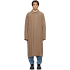 Balenciaga Brown Fluid Poplin Coat