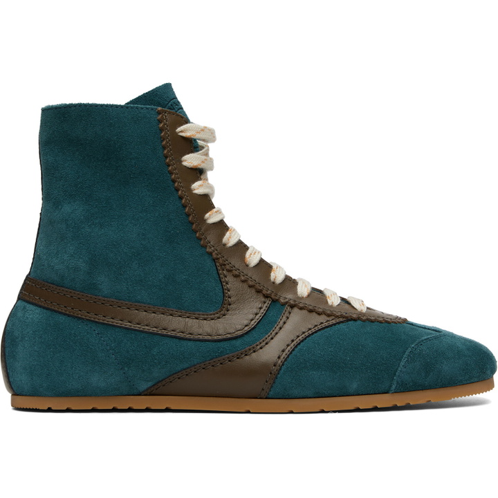 Photo: Dries Van Noten Blue & Khaki Suede Sneakers