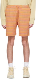 Acne Studios Orange Striped Shorts