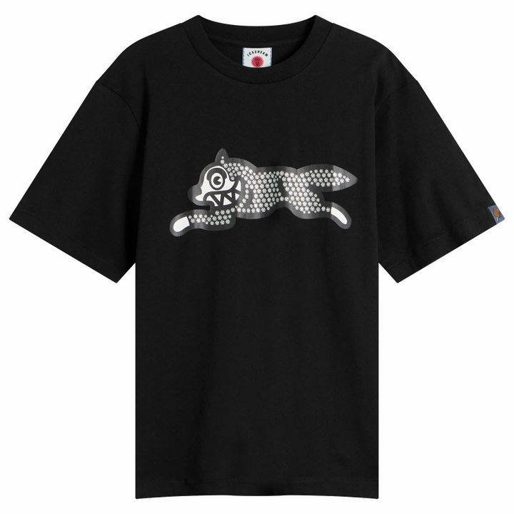 Photo: ICECREAM Men's Glitter Running Dog T-Shirt in Black