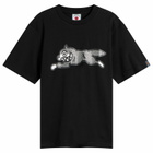 ICECREAM Men's Glitter Running Dog T-Shirt in Black