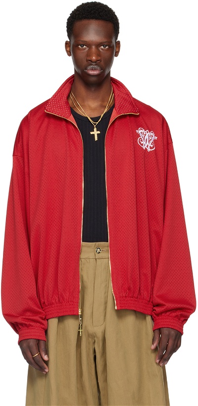 Photo: WILLY CHAVARRIA Red Embroidered Track Jacket