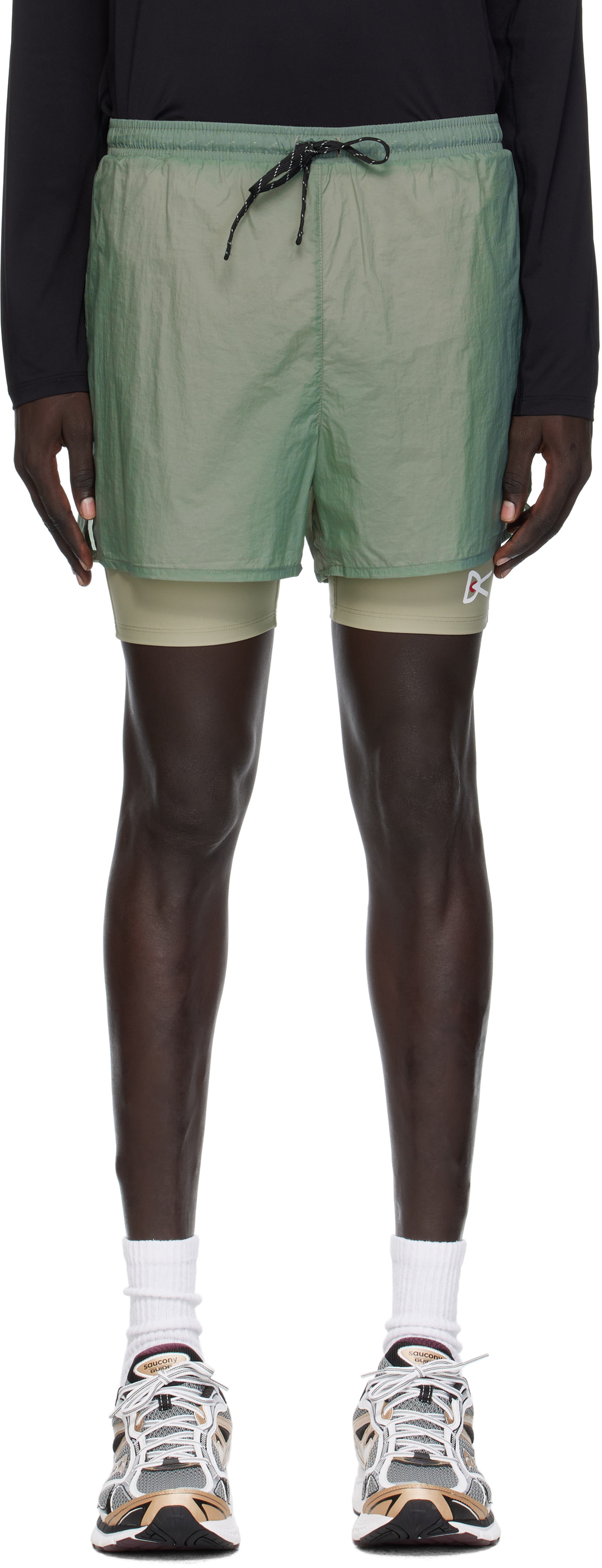 District Vision Green Ripstop Layered Trail Shorts