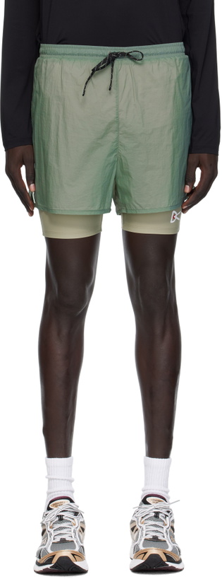 Photo: District Vision Green Ripstop Layered Trail Shorts