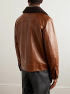 Loro Piana - Shearling-Trimmed Leather Jacket - Brown