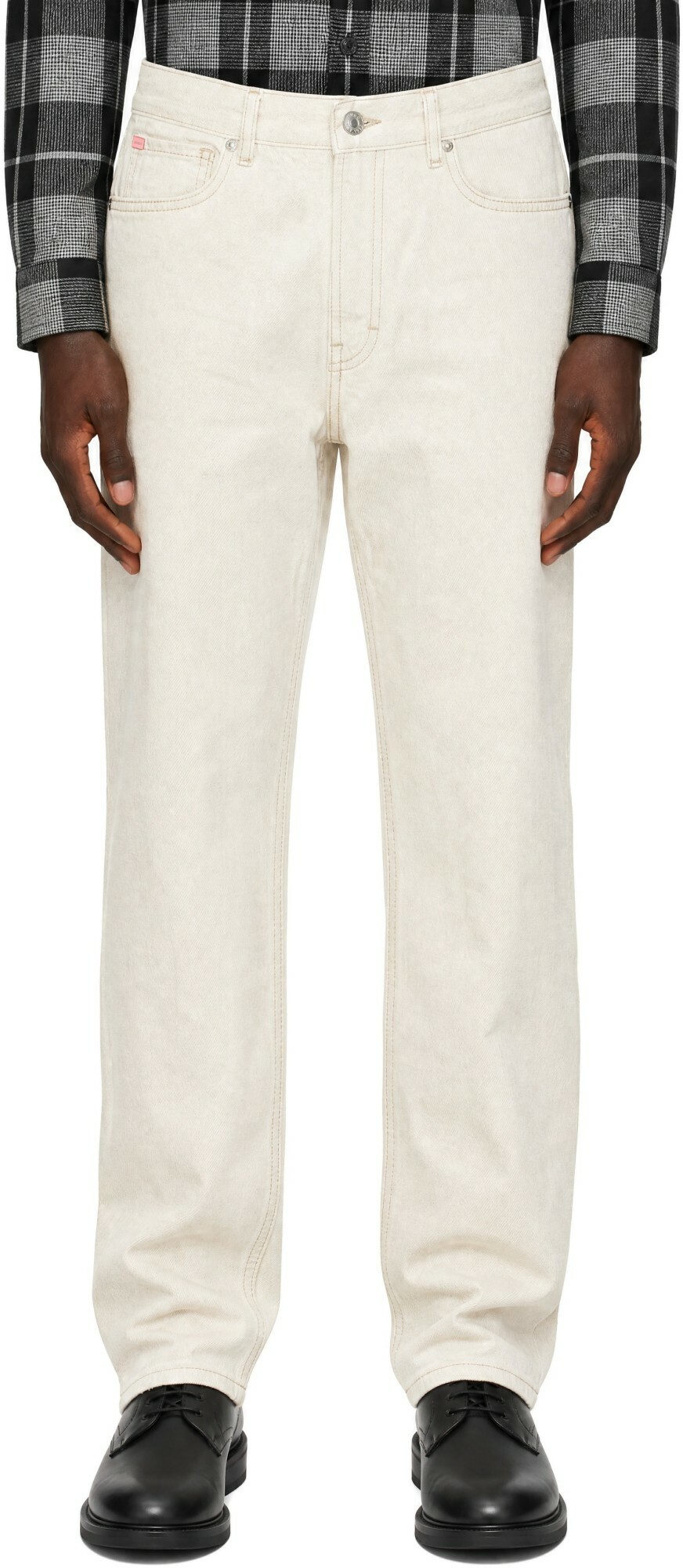 Hugo Off-White Relaxed Tapered Fit Jeans