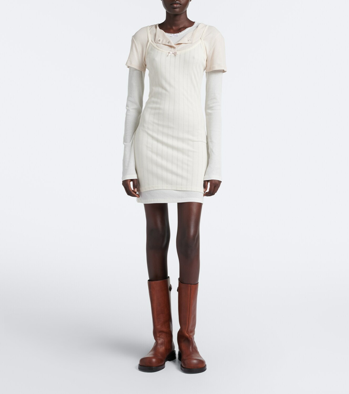 Acne Studios Layered knitted minidress