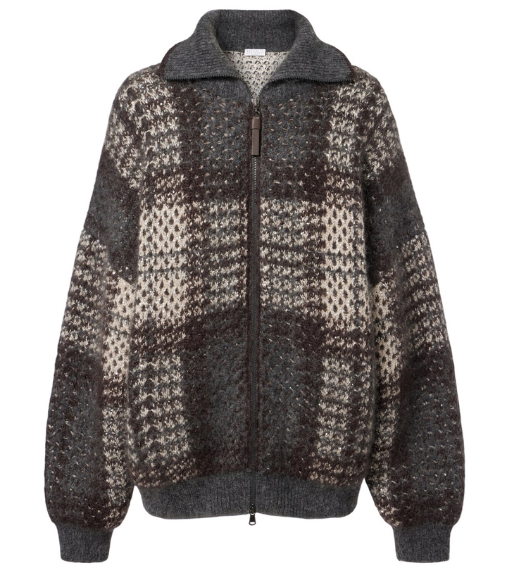 Photo: Brunello Cucinelli Checked sequined cardigan