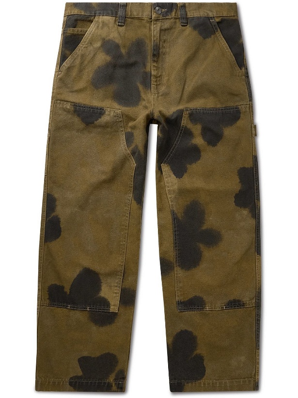 Photo: Stussy - Tapered Garment-Dyed Cotton-Canvas Cargo Trousers - Brown