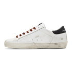 Golden Goose White and Black Leopard Superstar Sneakers