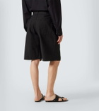 Saint Laurent Mid-rise cotton twill Bermuda shorts