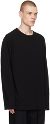 Yohji Yamamoto Black Crewneck Long Sleeve T-Shirt