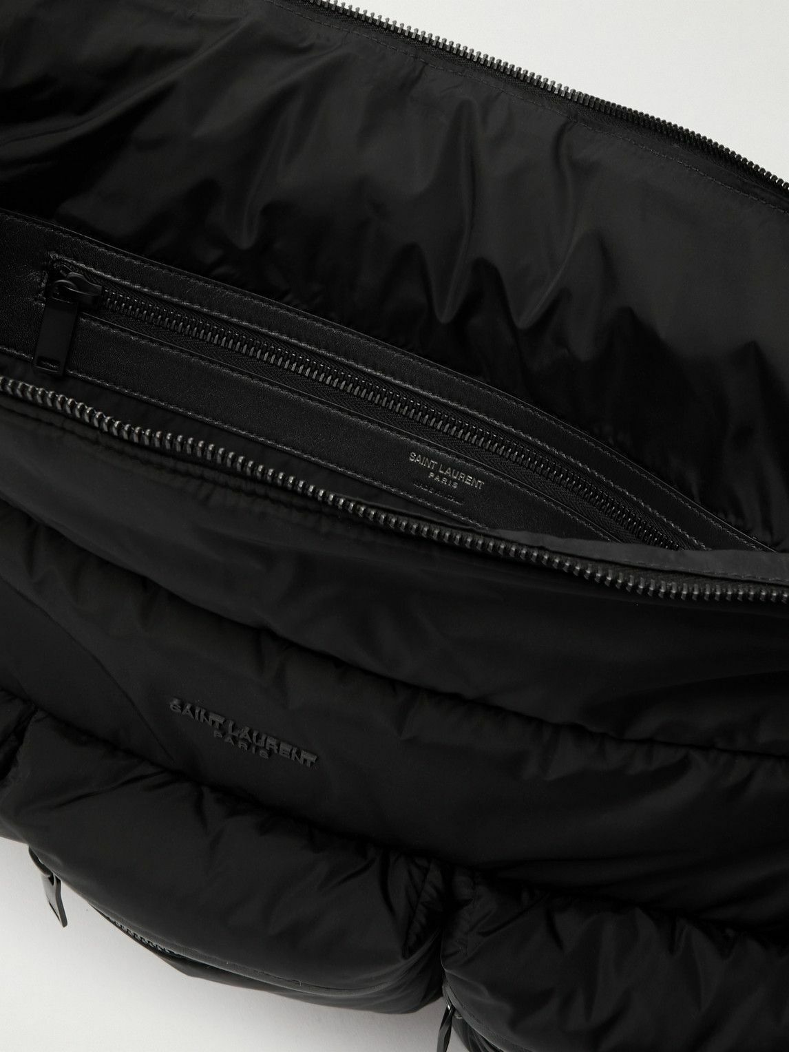 SAINT LAURENT - Leather-Trimmed Padded Shell Messenger Bag