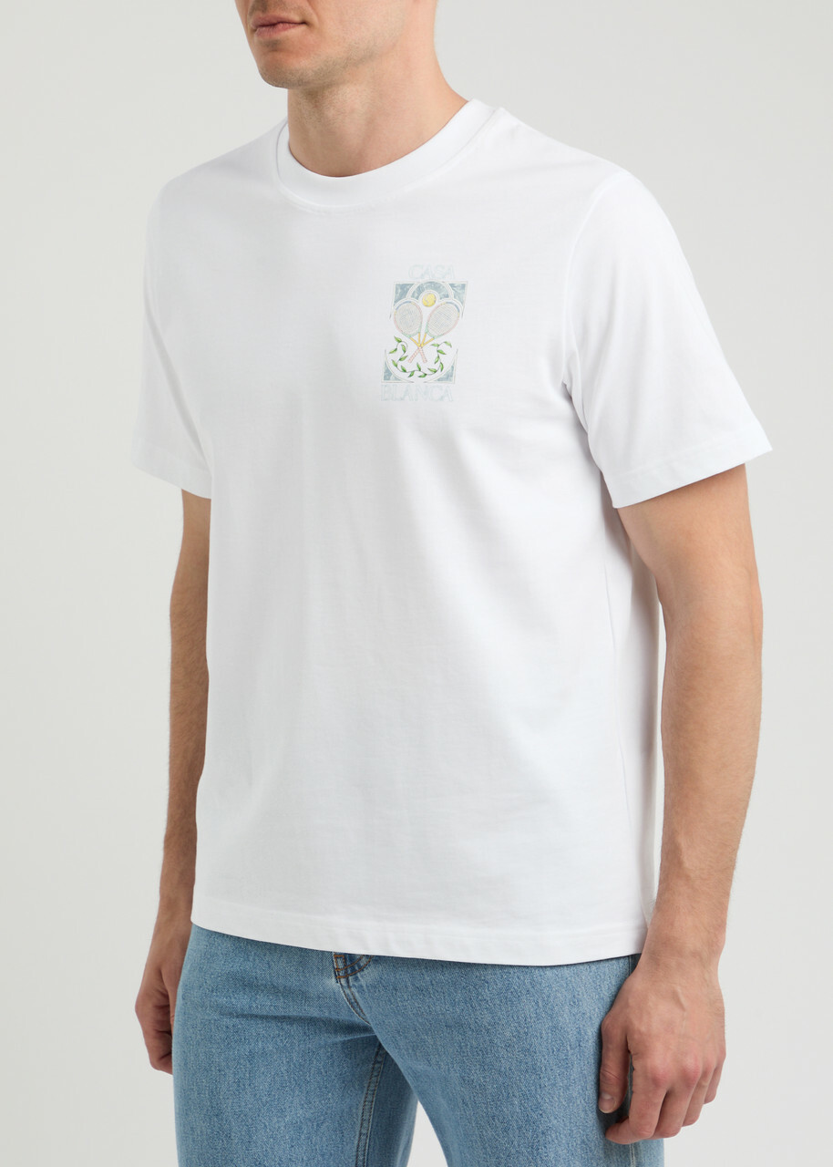 Casablanca Tennis Club Printed Cotton T-shirt White Casablanca