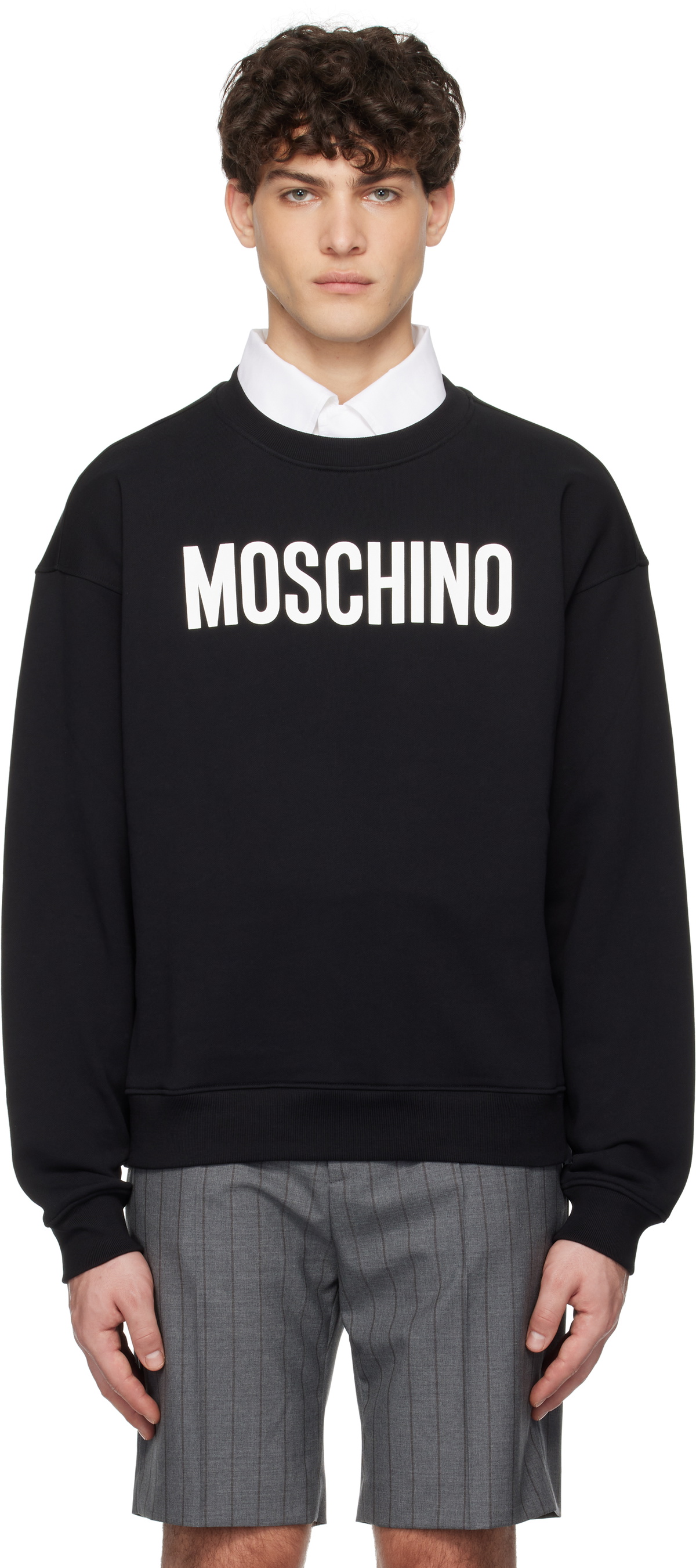 Moschino Black 'Moschino' Institutional Sweatshirt